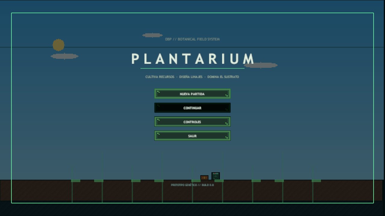 Menú principal de Plantarium